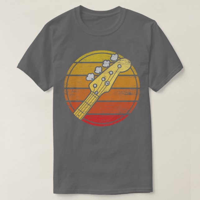 Camiseta Grunge de guitarra retro bass (Diseño del anverso)