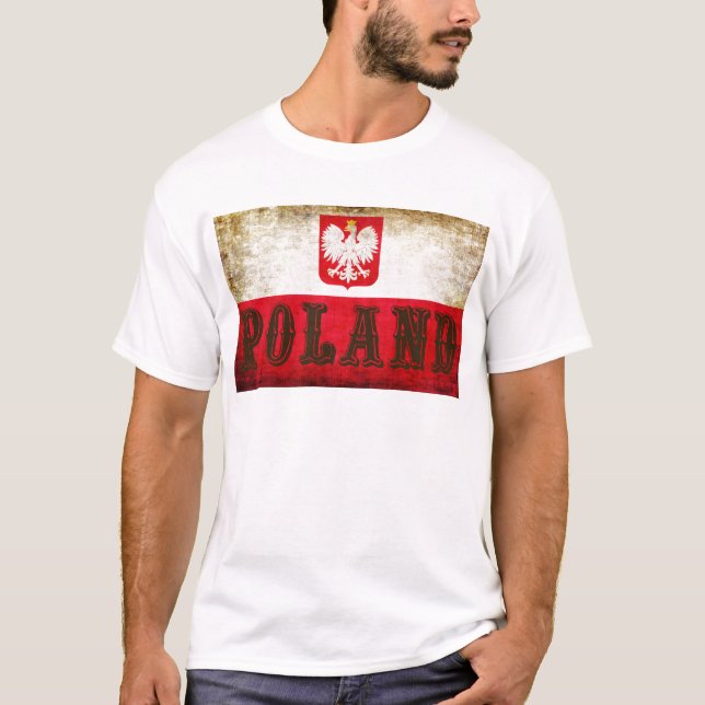 Camiseta Grunge de la bandera de Polonia (Anverso)