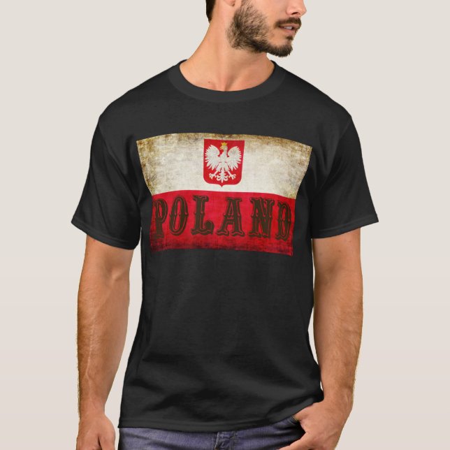 Camiseta Grunge de la bandera de Polonia (Anverso)