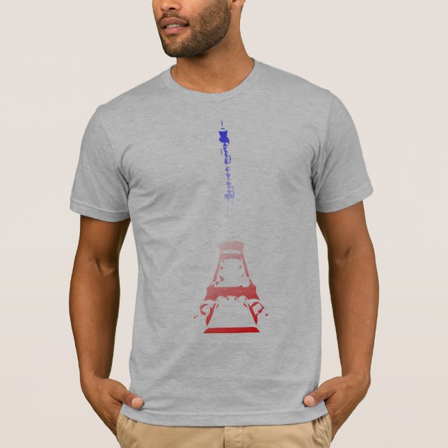Camiseta Grunge de la torre Eiffel (Anverso)