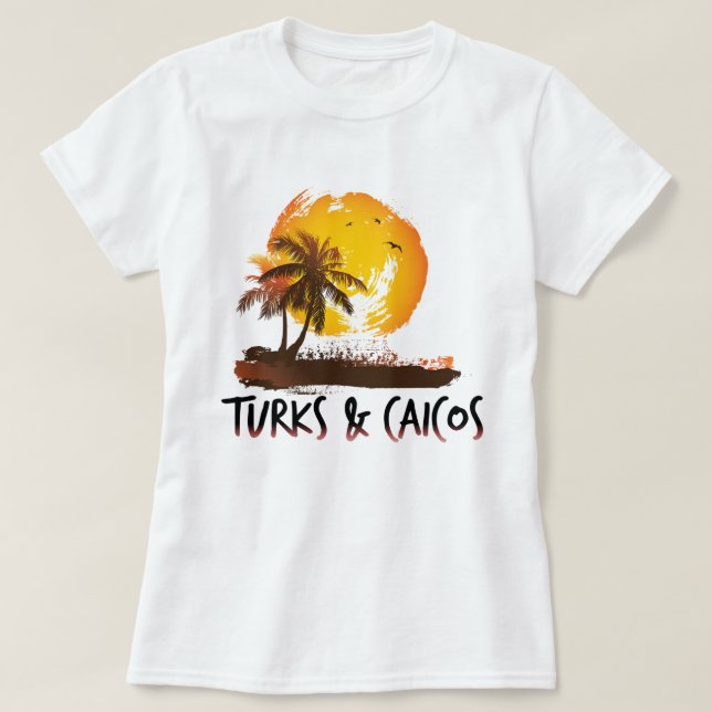 Camiseta Grunge de Turcas y Caicos (Diseño del anverso)