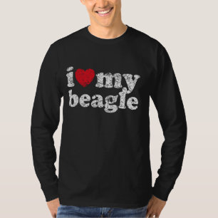 Camiseta Grunge desgastado estilo Amo Mi Beagle