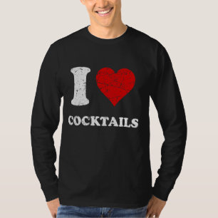 Camiseta Grunge desgastado estilo me encantan los cócteles