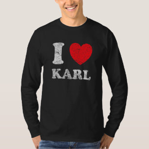 Camiseta Grunge desgastado estilo que amo a Karl