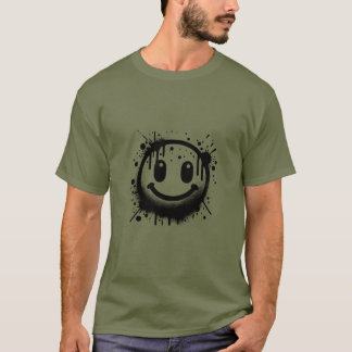 Camiseta Grunge Drip Smiley Face T-Shirt - Trendy Streetwea