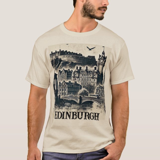 Camiseta Grunge Edinburgh Escocia con problemas (Anverso)