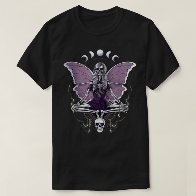 Camiseta Grunge Fairycore Estético Skeleton gótico B (Diseño del anverso)