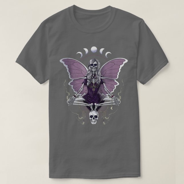Camiseta Grunge Fairycore Estético Skeleton gótico B (Diseño del anverso)