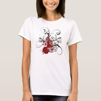 Camiseta Grunge floral rojo del KRW