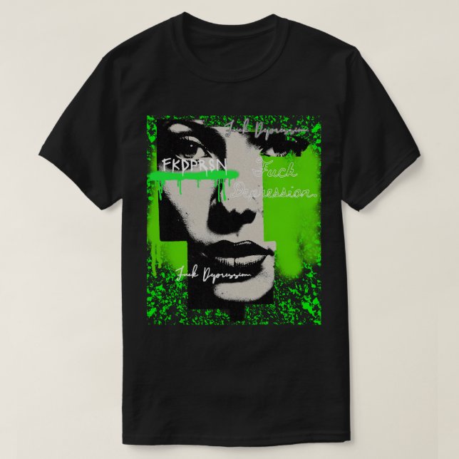 Camiseta Grunge & Grace - "Jodida depresión" x Arte FKDPRSN (Diseño del anverso)