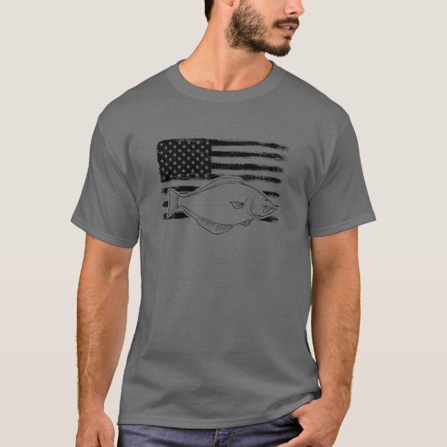 Camiseta Grunge Halibut Estados Unidos Molesto Plaice Sandd (Anverso)
