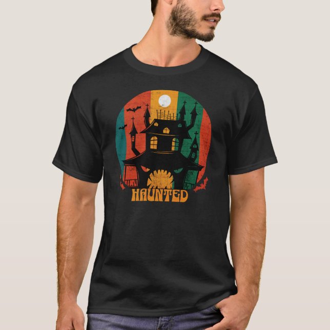 Camiseta Grunge Haunted House Halloween (Anverso)
