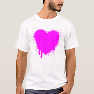 Camiseta Grunge Heart - Magenta