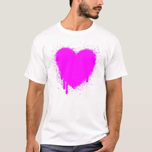 Camiseta Grunge Heart - Magenta (Anverso)