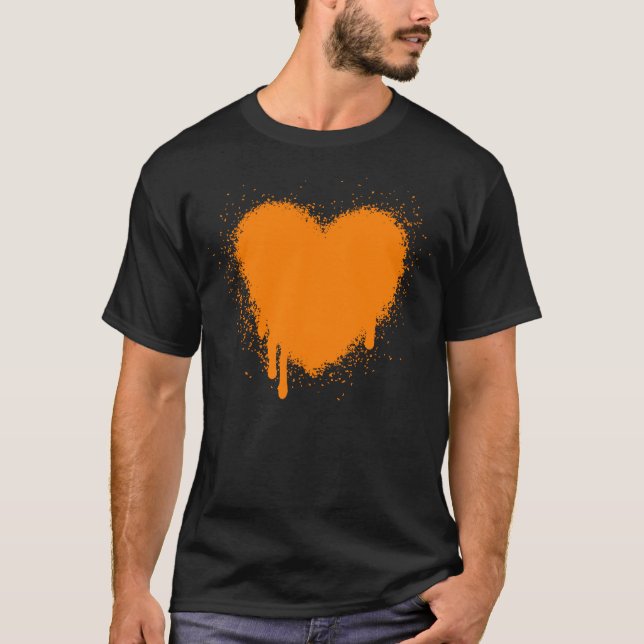 Camiseta Grunge Heart - Naranja (Anverso)