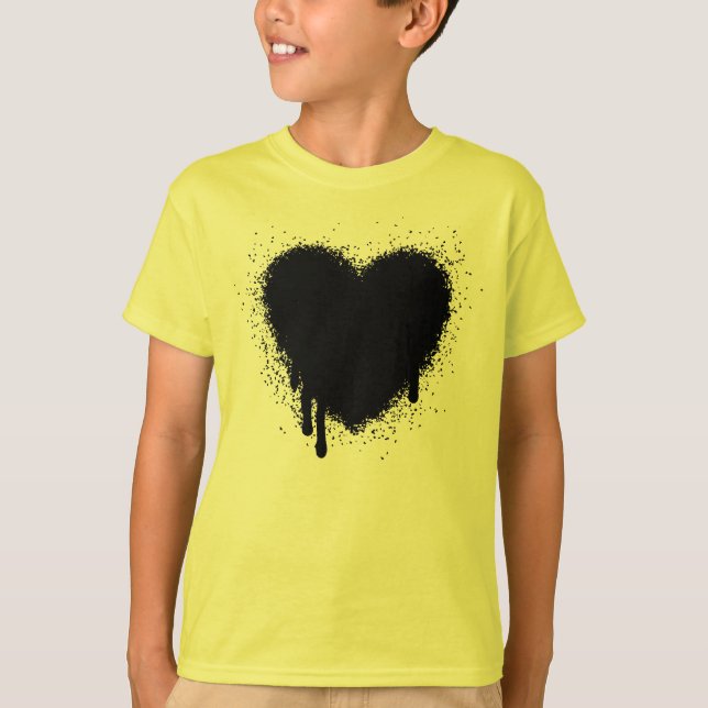 Camiseta Grunge Heart - Negro (Anverso)