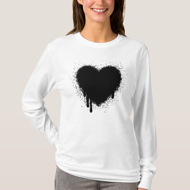Camiseta Grunge Heart - Negro (Anverso)