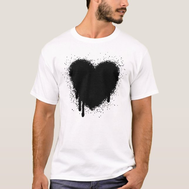 Camiseta Grunge Heart - Negro (Anverso)