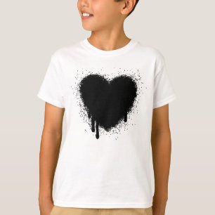 Camiseta Grunge Heart - Negro