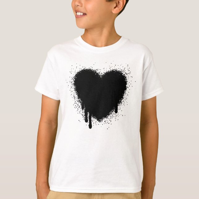Camiseta Grunge Heart - Negro (Anverso)