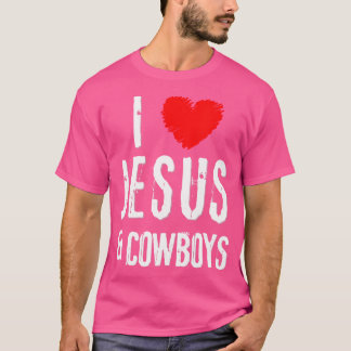 Camiseta Grunge I Love Jesus Cowboys Christian