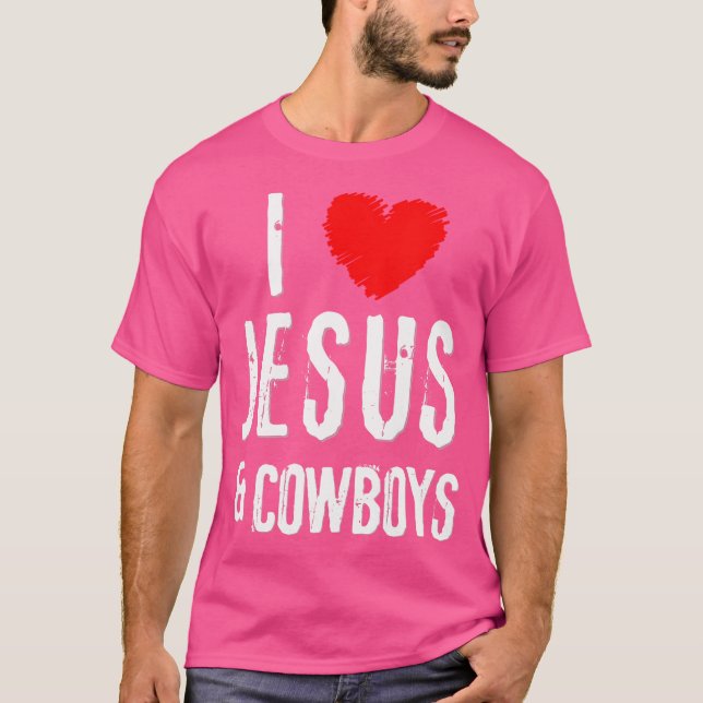 Camiseta Grunge I Love Jesus Cowboys Christian (Anverso)