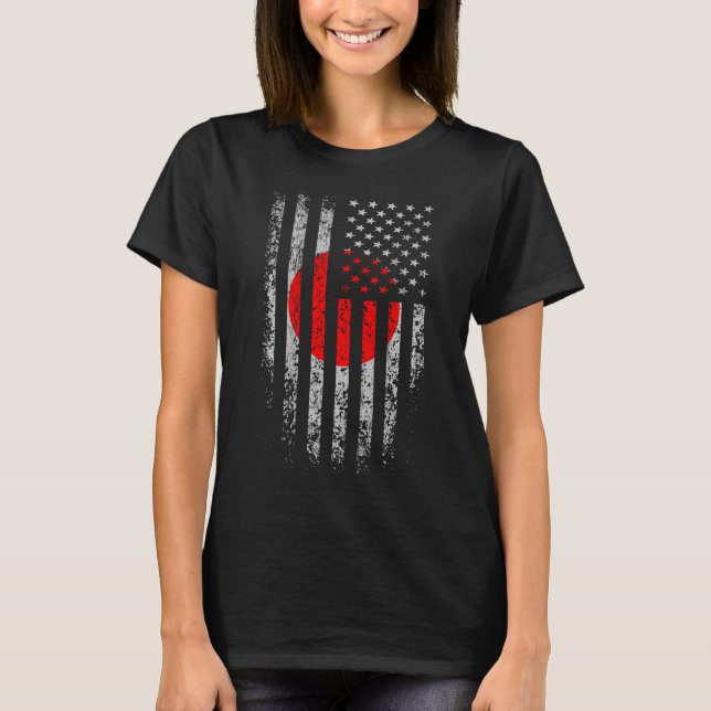Camiseta Grunge japonés de la bandera americana (Anverso)
