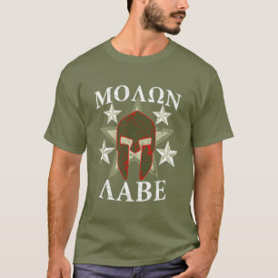 Camiseta GRUNGE Molon Labe 5 STARS Spartan Helmet