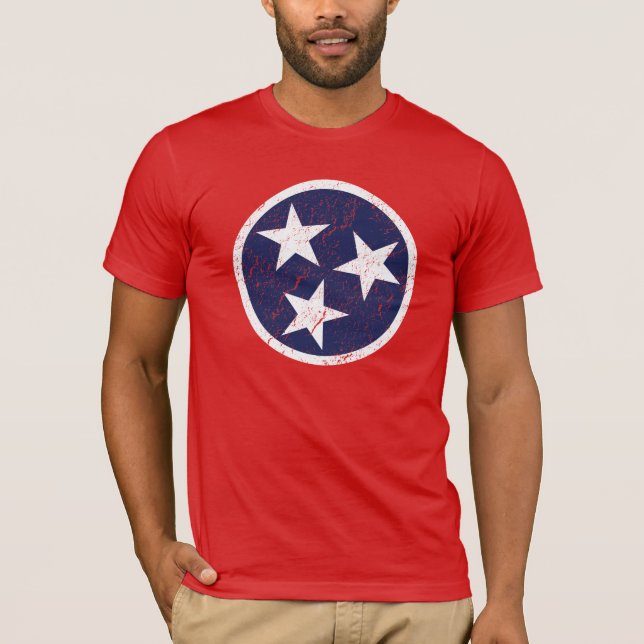 Camiseta Grunge Nashville de la bandera del estado de (Anverso)