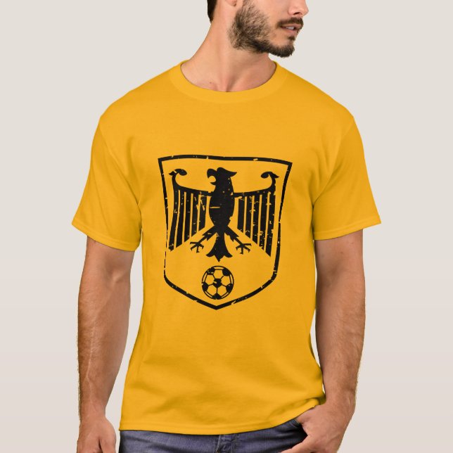 Camiseta Grunge negro del fútbol del escudo de armas de (Anverso)