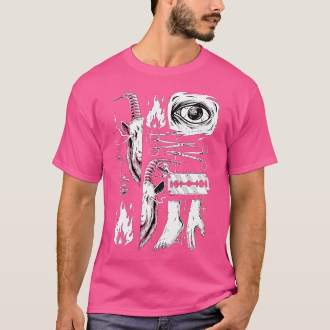 Camiseta Grunge oscuro Occult Gothic Goat Evil Witchcraft (Anverso)