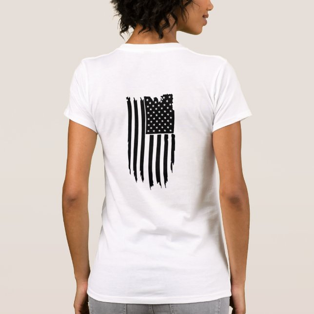 Camiseta *~* Grunge Patriótico moderno bandera estadouniden (Reverso)