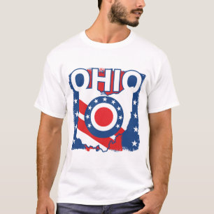 Camiseta Grunge patriótico rojo blanco y azul Ohio