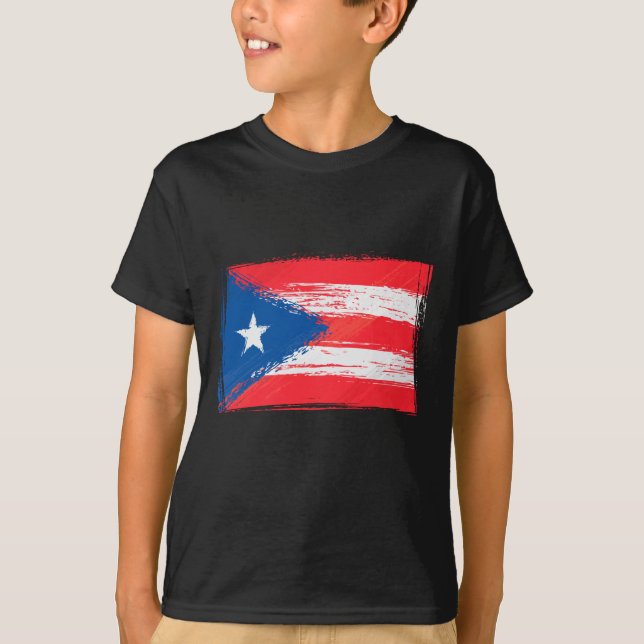 Camiseta Grunge Puerto Rican flag (Anverso)