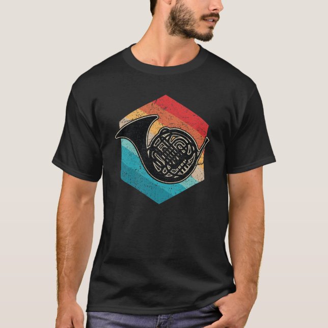 Camiseta Grunge retro de música del cuerno francés (Anverso)