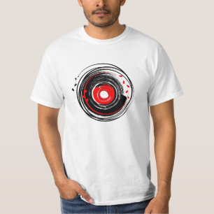 Camiseta Grunge retro del registro de vinilo pintado de pin