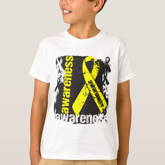 Camiseta Grunge Ribbon para la toma de conciencia sobre el  (Anverso)
