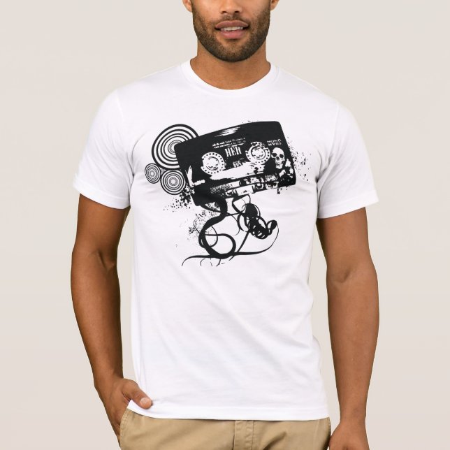 Camiseta Grunge Skull Audio Tape (Anverso)