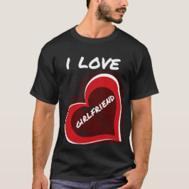 Camiseta Grunge Style I Love My Girlfriend Heart Design