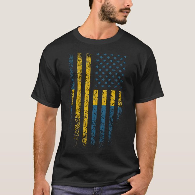 Camiseta Grunge sueco de la bandera americana (Anverso)
