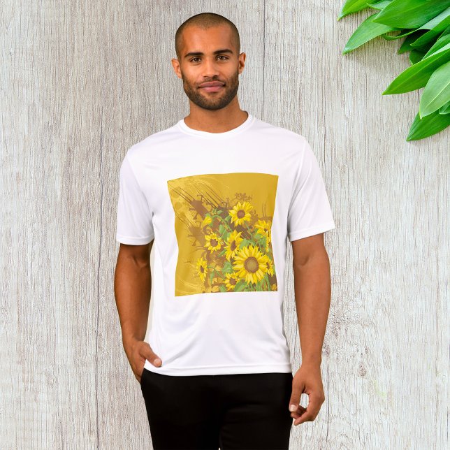 Camiseta Grunge Sunflower Art Negrita Floral Rústica Amaril (Subido por el creador)