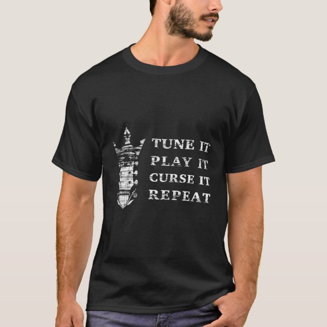 Camiseta Grunge Tune Play Curse Repetir Guitarra (Anverso)