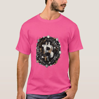 Camiseta Grungy Bitcoin Blockchain Revolution Vector