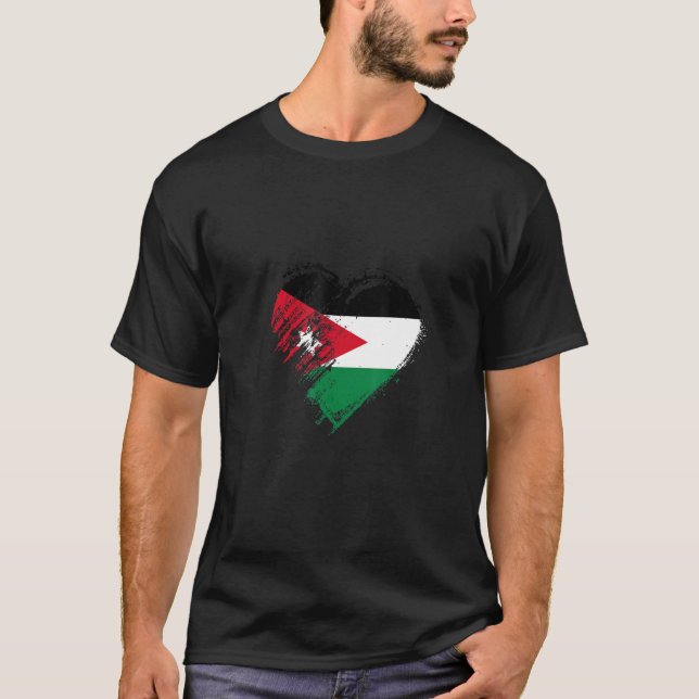 Camiseta Grungy I Love Jordan Heart Flag (Anverso)