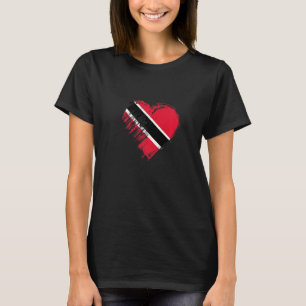 Camiseta Grungy I Love Trinidad & Tobago HearFlag Premium