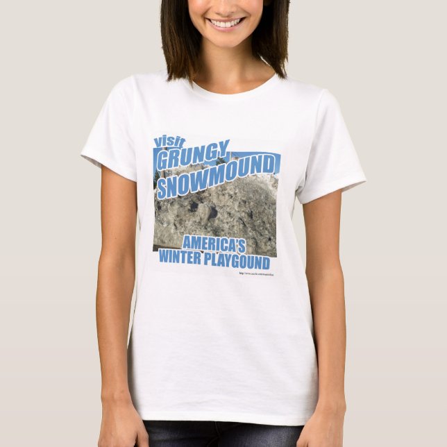 Camiseta Grungy Snowmound Parody Winter Travel Design (Anverso)