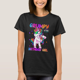Camiseta Gruñón de la Chica de cumpleaños Dabbing Unicornio