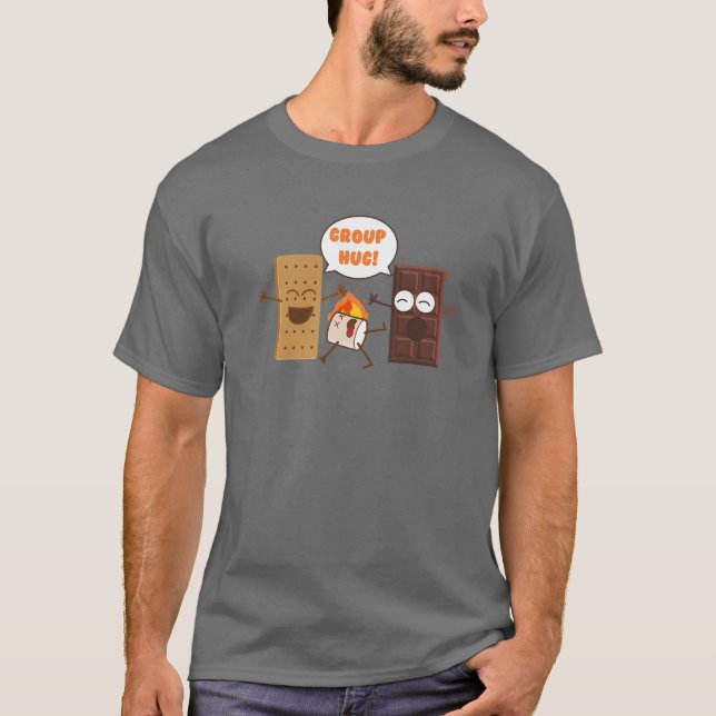 Camiseta Grupo Abrazo gracioso huele a chocolate malvavisco (Anverso)