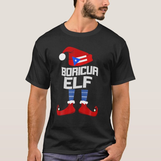 Camiseta Grupo Boricua Elf Navidades familiares homólogos r (Anverso)