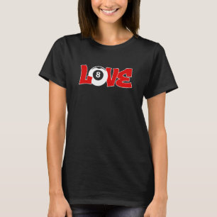 Camiseta Grupo de Amor Gráfico Billar Pool Snooker Taco de